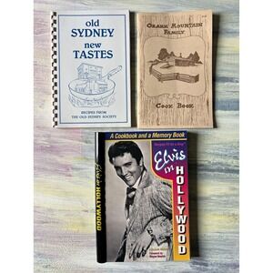 Vintage Cookbook Lot 3 Elvis Presley Ozark Mountain Old Sydney Recipes 1976-94